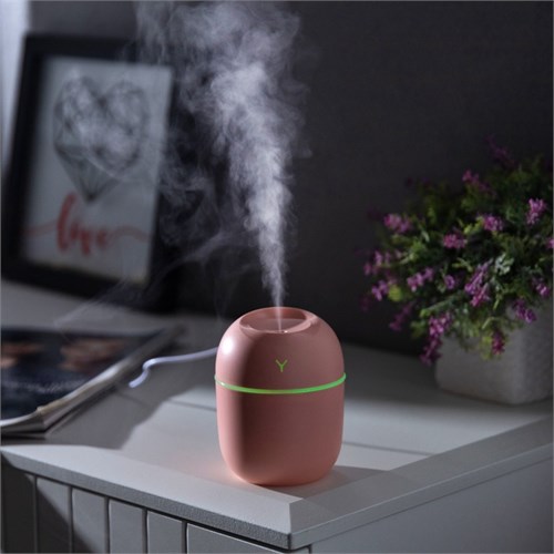Увлажнитель воздуха, Luazon HM-20 ультразвуковой, 0.22 л, 1.5 Вт, USB, розовый 10479377 - фото 386474
