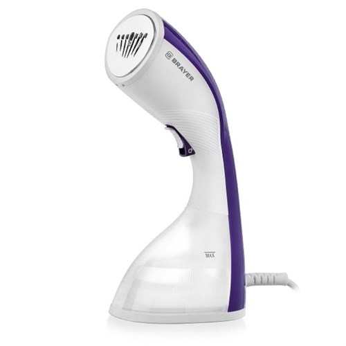 Отпариватель BRAYER BR4120, ручной, 1400 Вт, 220 мл, 23 г/мин, шнур 1 м, бело-фиолетовый 5402040