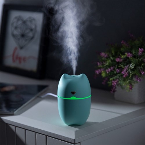 Увлажнитель воздуха HM-17 «Ушки», ультразвуковой, 0.26 л, 2 Вт, подсветка, USB, голубой 9922524