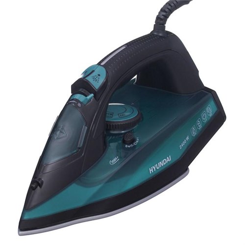 Утюг Hyundai H-SI01124, 2600 Вт, керамическая подошва, 25 г/мин, 420 мл, чёрно-зелёный 7356220